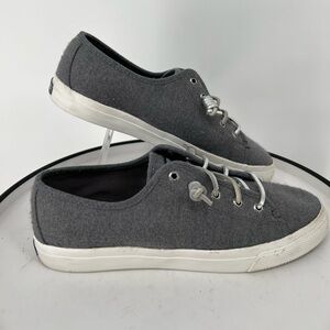 SPERRY TOP SIDER SKY SAIL SNEAKERS IN‎ GREY FELT WITH METALLIC LACES